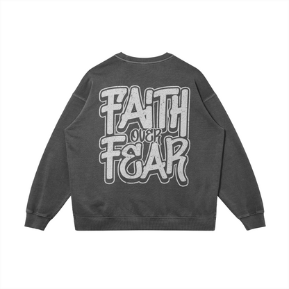 Faith Over Fear: Unisex Oversized Heavyweight Sweatshirt